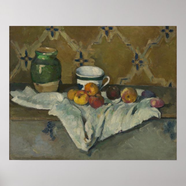 Affiche Paul Cezanne | Still Life with Jar, Cup, and Apple (Devant)