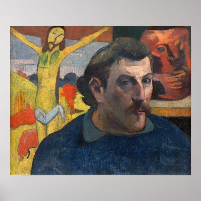 Affiche Paul Gauguin - Autoportrait avec Christ Jaune (Devant)