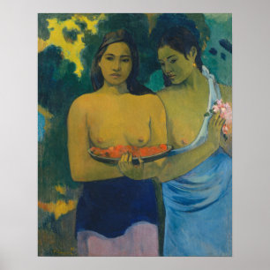 Affiche Paul Gauguin - Deux femmes tahitiennes