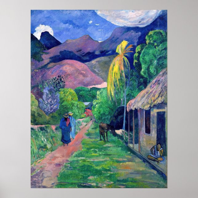 Affiche Paul Gauguin - Rue à Tahiti (Devant)