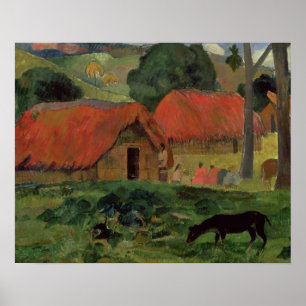 Affiche Paul Gauguin   The Three Huts, Tahiti, 1891-92 (oi