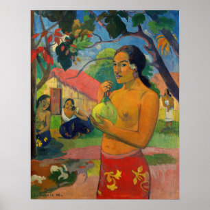 Affiche Paul Gauguin - Une femme tenant un fruit