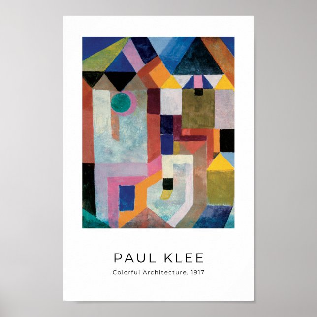 Affiche Paul Klee, Architecture colorée - Art Abstrait (Devant)
