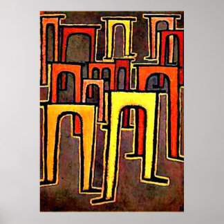 Affiche Paul Klee art - Révolution du Viaduc-1937
