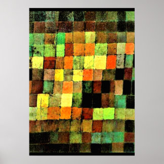 Affiche Paul Klee art, son ancien Abstrait sur le noir