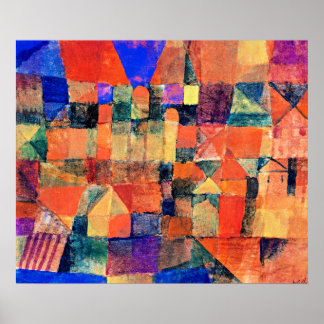Affiche Paul Klee art, Ville aux Trois Domes