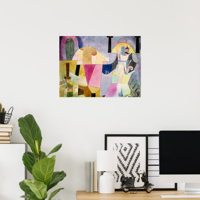 Affiche Paul Klee, Colonnes noires dans un paysage, (Bureau à domicile)