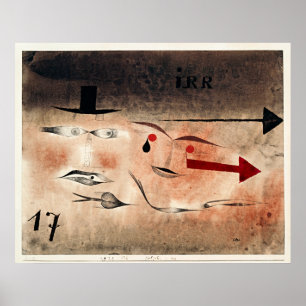 Affiche Paul Klee - Dix-sept, Fou,
