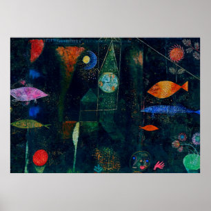 Affiche Paul Klee Fish Magic Peinture Abstraite Art graphi