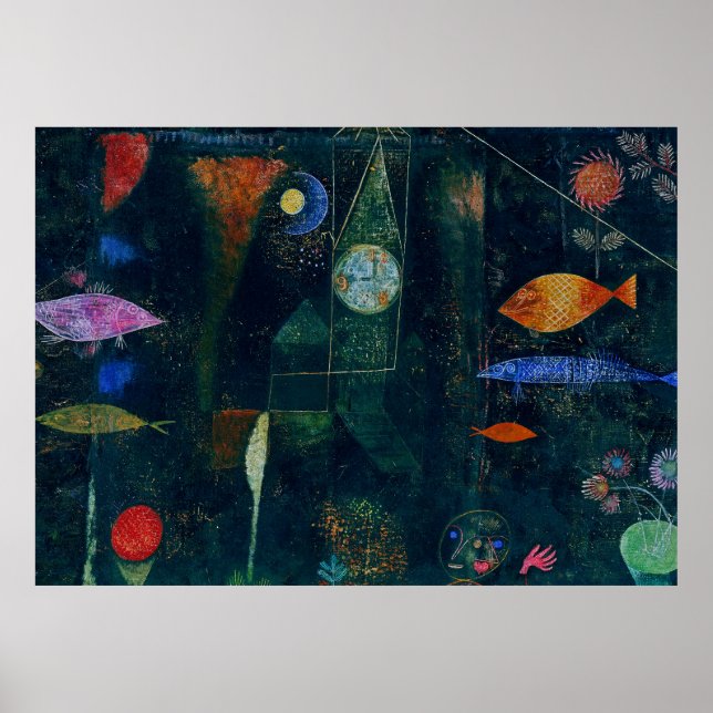 Affiche Paul Klee Fish Magic Peinture Abstraite Art graphi (Devant)