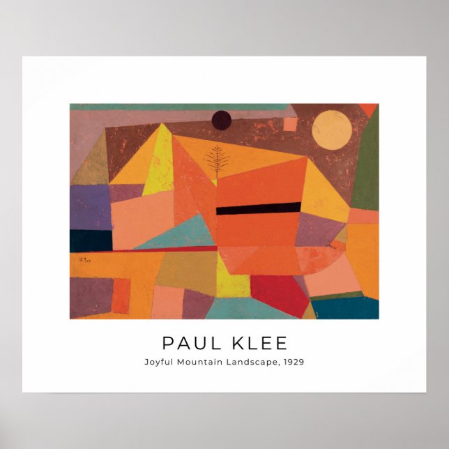 Affiche Paul Klee, Joyful Mountain Landcape - Art (Devant)