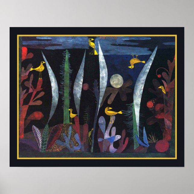 Affiche Paul Klee "Paysage aux oiseaux jaunes" ca. 1923 (Devant)