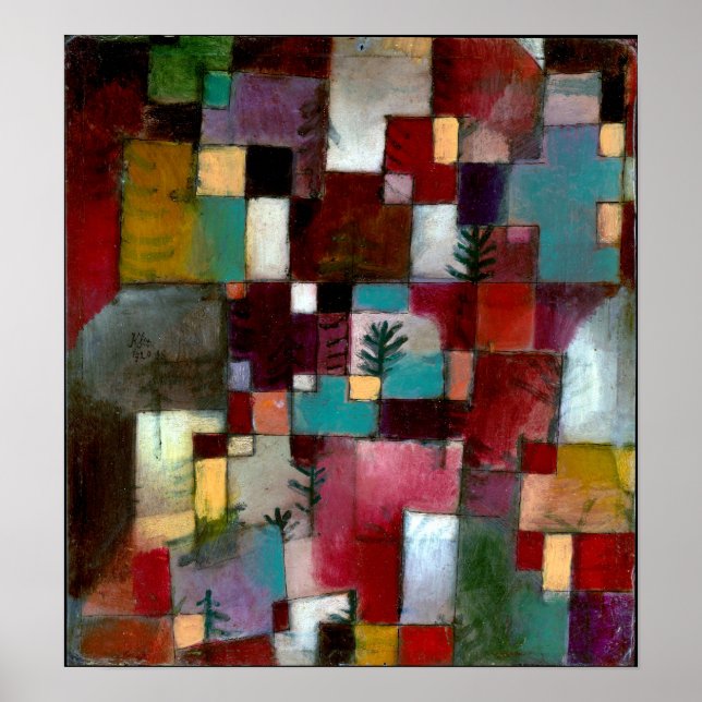 Affiche Paul Klee Red Green et rythmes violet-jaune (Devant)