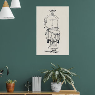 Affiche Paul Klee Sorcière avec un Peigne - Art Fin Abstra