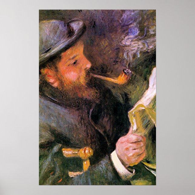Affiche Paul Monet lisant, œuvre d'art populaire, (Devant)