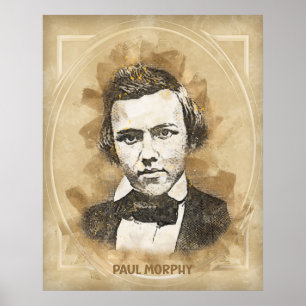 Affiche Paul Morphy, joueur d'échecs