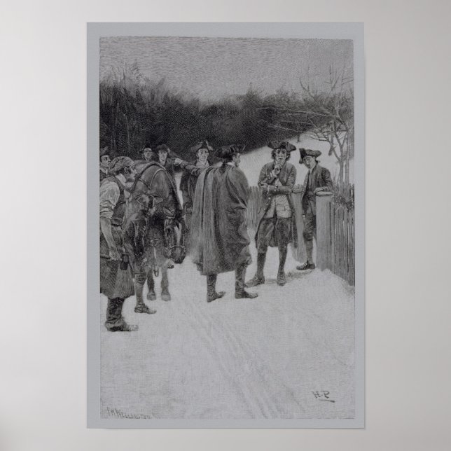Affiche Paul Revere apporte des nouvelles à Sullivan (Devant)