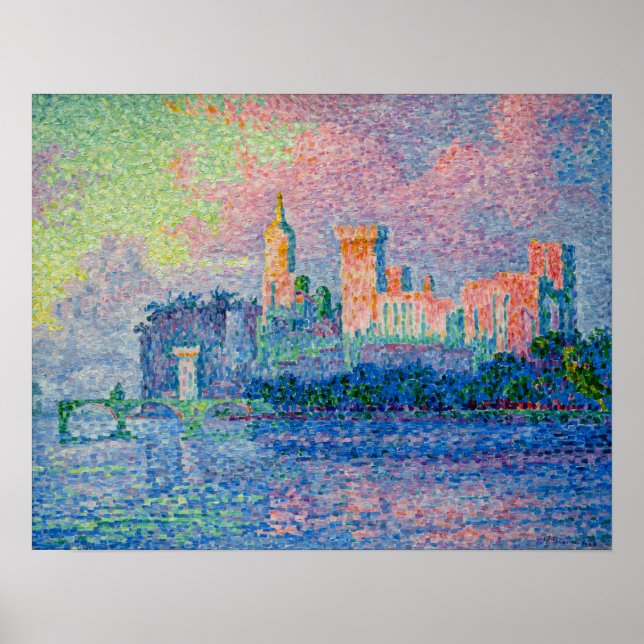 Affiche Paul Signac - Le Palais Pape, Avignon (Devant)