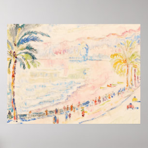 Affiche Paul Signac Pink Coastal Beach Art Print