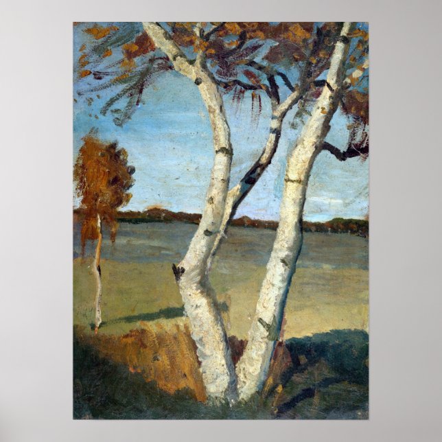 Affiche Paula Modersohn-Becker Birch Tree in a Landscape (Devant)