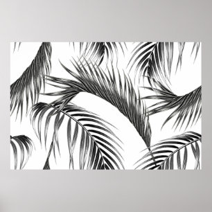 Affiche Paume tropicale feuilles sans couture de la jungle