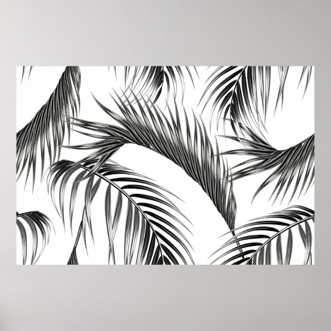 Affiche Paume tropicale feuilles sans couture de la jungle (Devant)