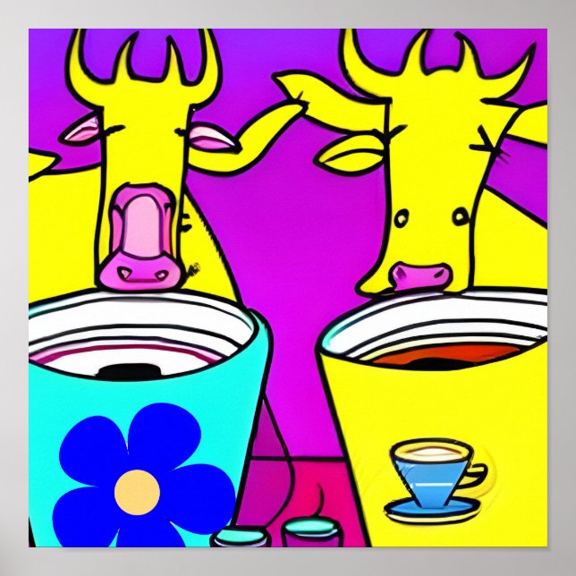 Affiche Pause café vache (Devant)
