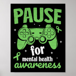 Affiche Pause de jeu pour la sensibilisation à la santé me