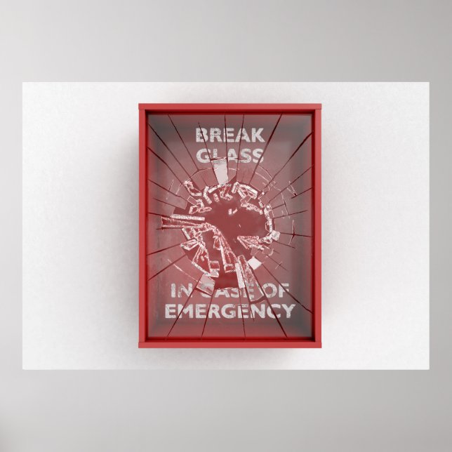 Affiche Pause En Coque De Boîte Rouge D'Urgence (Devant)