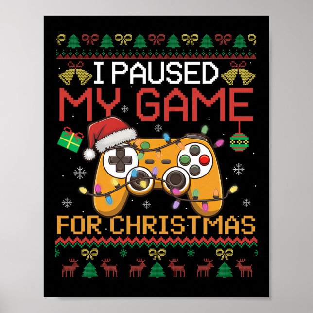 Affiche Pause Mon Jeu Jeu Jeu Noël Joueur de Noël Hommes c (Devant)