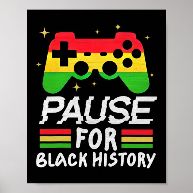 Affiche Pause Pour Noir Histoire Mois Garçons Enfants Game (Devant)