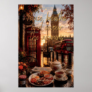 Affiche Pause Respirer Et Savourer La Matinée Café De Lond