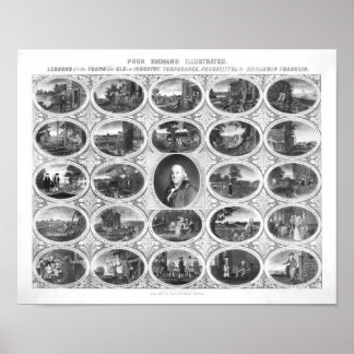 Affiche Pauvre Richard Illustré - Par Benjamin Franklin