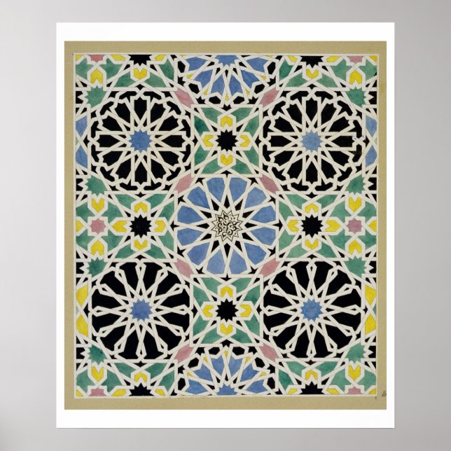 Affiche Pavement de mosaïque dans l'Alhambra, de 'The Arab (Devant)