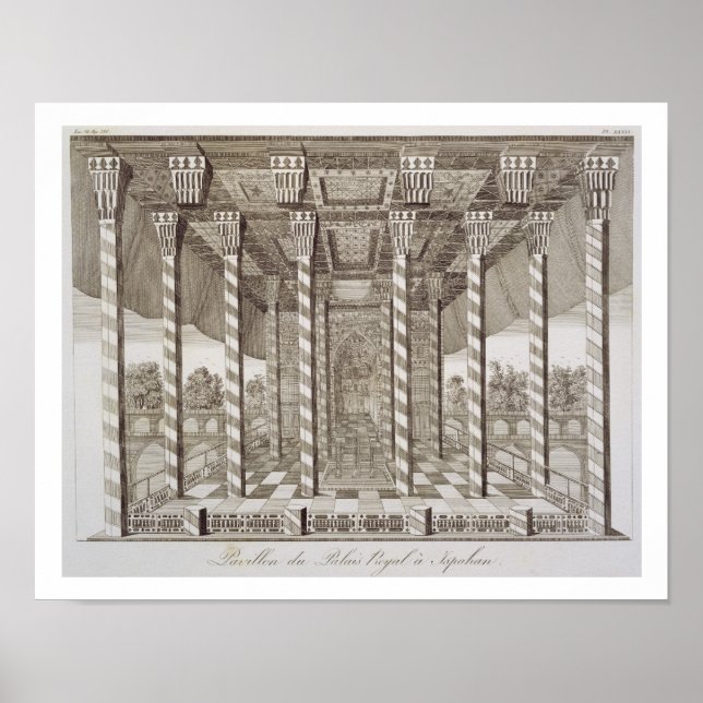 Affiche Pavilion at the Royal Palace at Ispahan, from 'Voy (Devant)