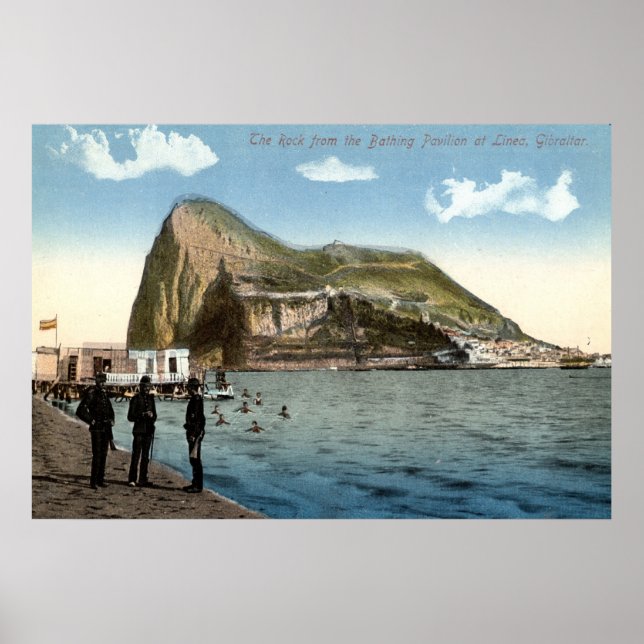 Affiche Pavillon de bain, Linea, Rocher de Gibraltar Vinta (Devant)