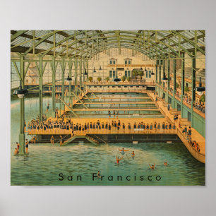 Affiche Pavillon des bains Sutro San Francisco 1885 victor