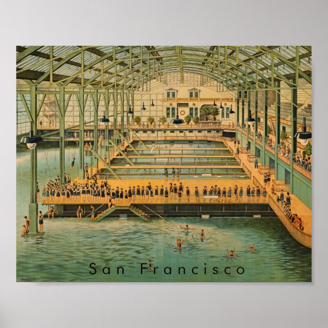 Affiche Pavillon des bains Sutro San Francisco 1885 victor (Devant)