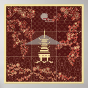 Affiche Pavillon d'or Zen Art