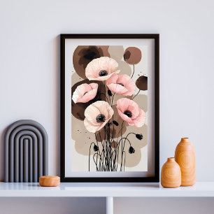 Affiche Pavot en Fleur Attaché à la Terre