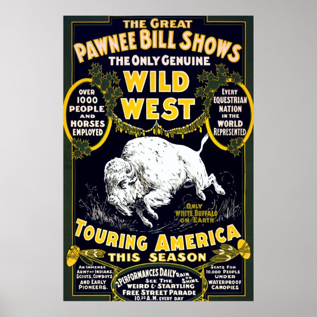 Affiche Pawnee Bill Wild West White Buffalo (Devant)