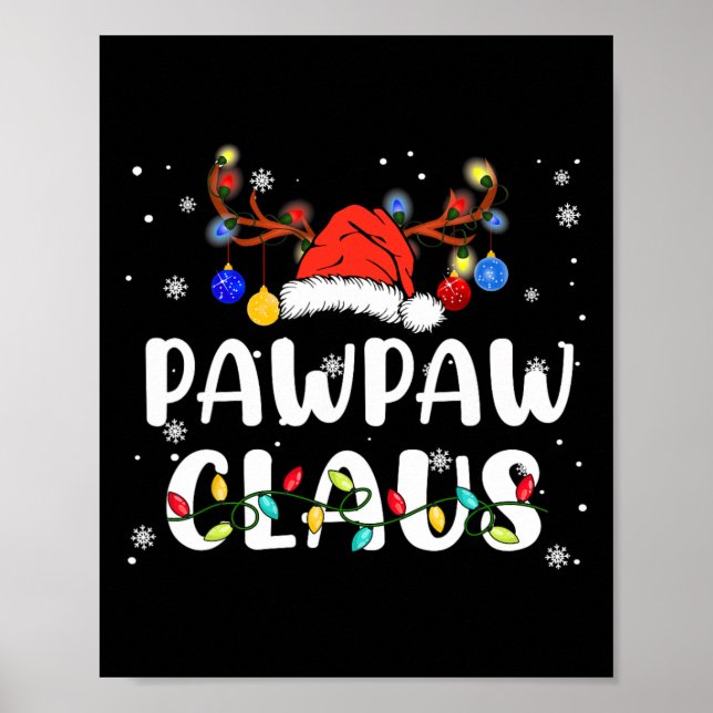Affiche Pawpaw Claus Santa Hat Reindeer Fun Noël Fami (Devant)