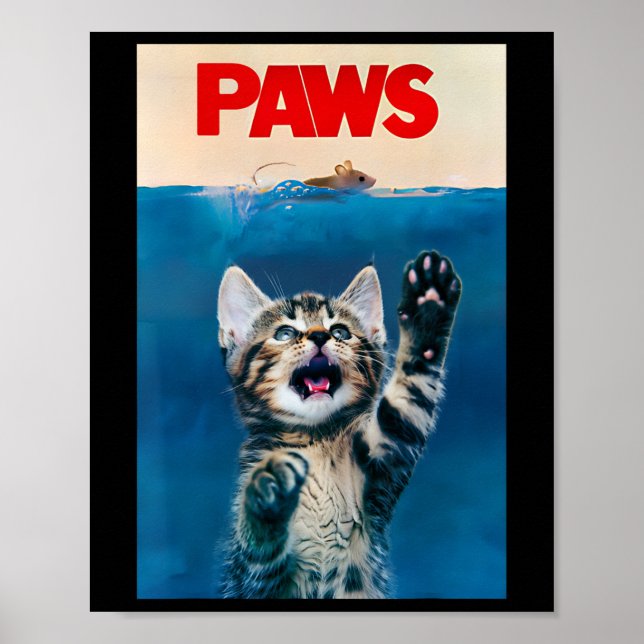 Affiche Paws Funny Chat Parodie Amoureux des chats Cadeau  (Devant)
