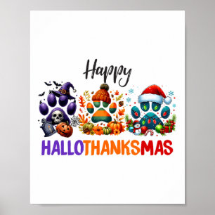 Affiche Paws Hallothanksmas Halloween Thanksgiving C