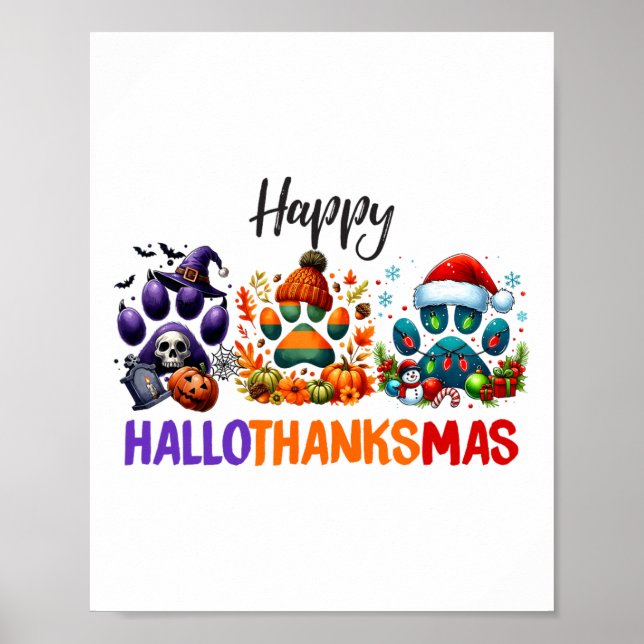 Affiche Paws Hallothanksmas Halloween Thanksgiving C (Devant)