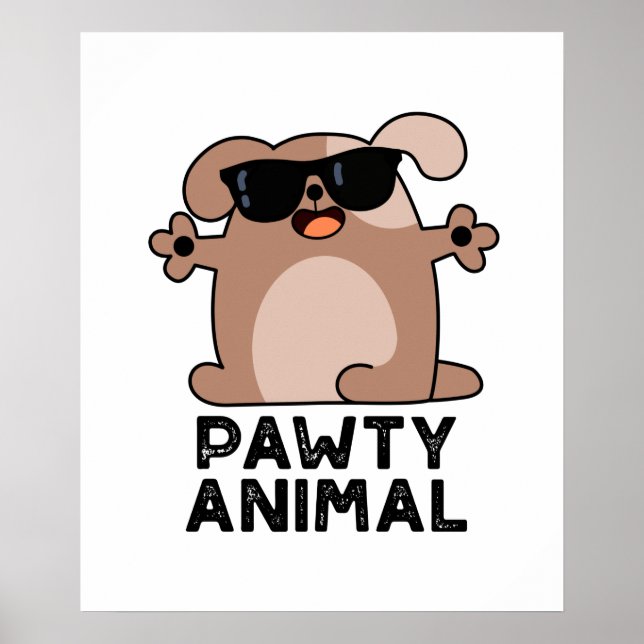 Affiche Pawty Animal Funny Party Chien Pun (Devant)