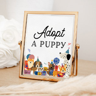 Affiche Pawty Dog Party Adopte Une Adoption De Chiot
