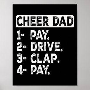 Affiche Payer Conduire Applaudir Acclamer Papa Cheerleadin