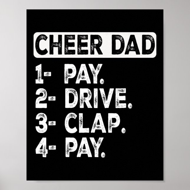 Affiche Payer Conduire Applaudir Acclamer Papa Cheerleadin (Devant)