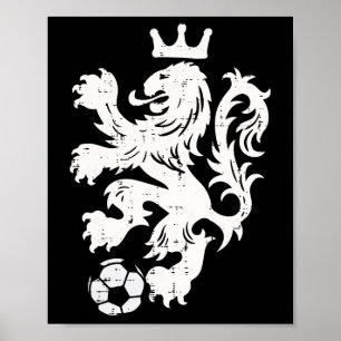 Affiche Pays-Bas Lion Néerlandais Orange Supporter de Foot